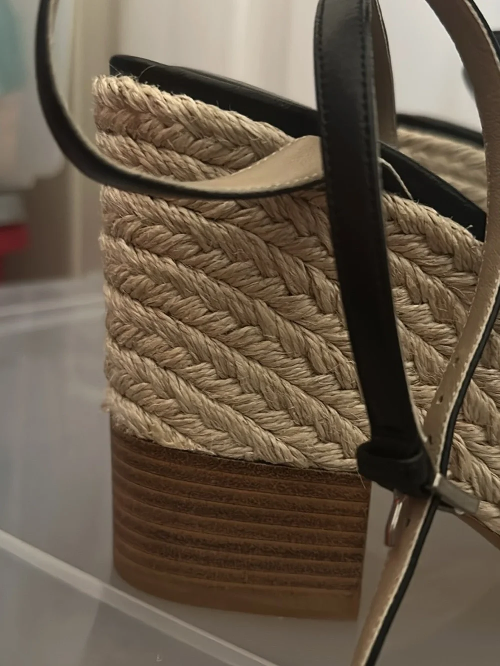 Michael Kors Collection Black Knot-Front Espadrille Wedge Sandals
